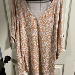 Women's orange and White Patterned Top
